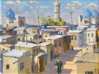  Бухарская улочка.  <br>Холст, масло.  раз. 26х35 см.  1990 г.