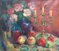 Рождественский натюрморт. <br> Холст, масло.  раз. 60х70 см.  2007 г.