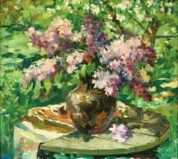 Сирень в саду.<br> Холст, масло.  раз. 80х90 см.  2015 г.