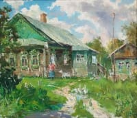  Дворик в селе Зверинце.<br> Холст, масло.  раз. 60х70 см. 2015 г.