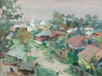  Суздальская улочка.<br> Холст, масло.  раз. 60х80 см.  2000 г.