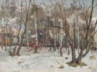 Мартовское утро.<br> Холст, масло.  раз. 57х74 см.  2002 г.