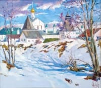 Церковь Спаса на Сенях.<br> Холст, масло.  раз. 70х80 см. 2022 г.