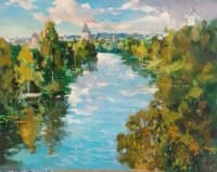 Суздаль. Речка Каменка.<br> Холст, масло. раз. 80х90см.  2024 г.