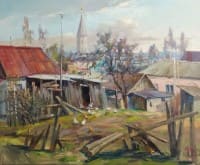  Дворик в Вятском.<br> Холст, масло. раз. 74х90 см. 2024 г.