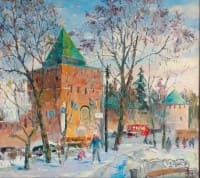  Спасская башня, Нижний Новгород.<br> Холст, масло.  раз. 73х80 см.  2023 г.