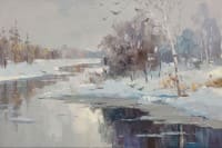 Ещё в полях белеет снег.<br> Холст, масло.  раз.  43х63 см. 2025 г.