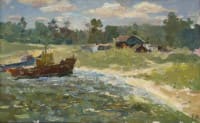  Рыбацкий домик.<br> Холст, масло. раз. 43х70 см.  2007 г.