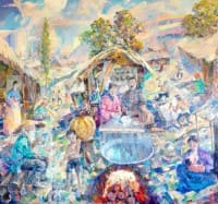 Мое лоскутное детство.<br> Холст, масло.  раз. 135х145 см. 2023 г.