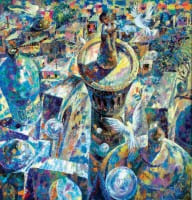 Весенняя Бухара.<br> Холст, масло.  раз 144х144 см. 1992 г.