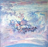 Холодный берег. <br> Холст, масло.  раз.100х100 см.
